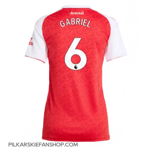 Koszulka piłkarska Arsenal Gabriel Magalhaes #6 Strój Domowy dla kobiety 2025-26 tanio Krótki Rękaw Koszulka piłkarska Arsenal Gabriel Magalhaes #6 Strój Domowy dla kobiety 2025-26 tanio Krótki Rękaw